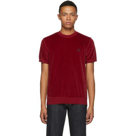 givenchy red velvet t shirt|Givenchy signature t shirt.